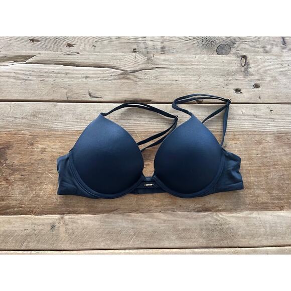 Victoria's Secret Dark Twilight Shine Satin 32B Very Sexy Push Up Bra VS - Picture 1 of 2